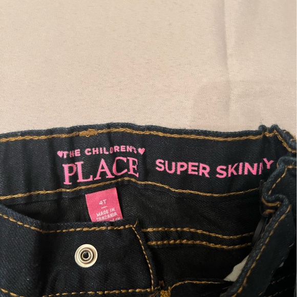 Super Skinny Jeans, The Children’s Place, Girls Size 4T, dark and blue jeans - Picture 5 of 6